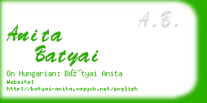 anita batyai business card